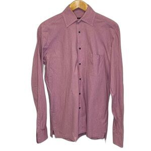 Boss Hugo Boss Pink Blue Check Long Sleeve Button Down Shirt Size 15.5/34-35